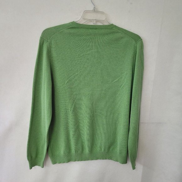 J McLaughlin Sweater Men‎ L Long Sleeve V-Neck Classic Office Teacher Green - Picture 7 of 12